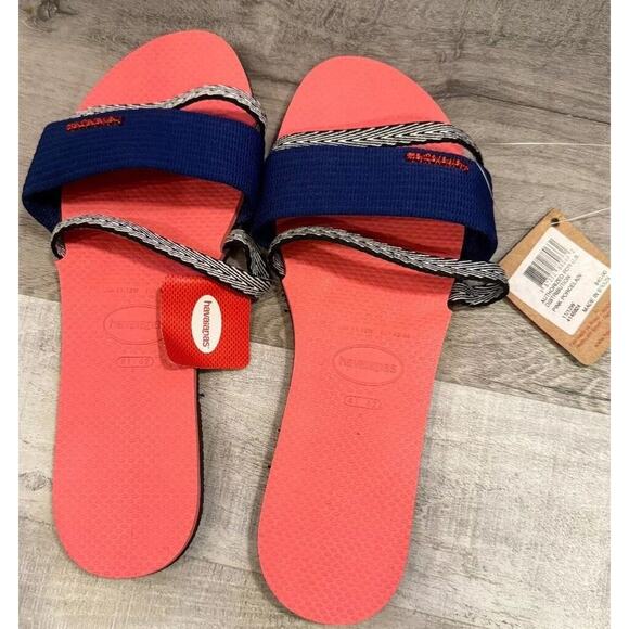 Havaianas Shoes - Havaianas You Trancoso Flats Sandals Womens 11/12W Blue Pink Synthetic 4145824